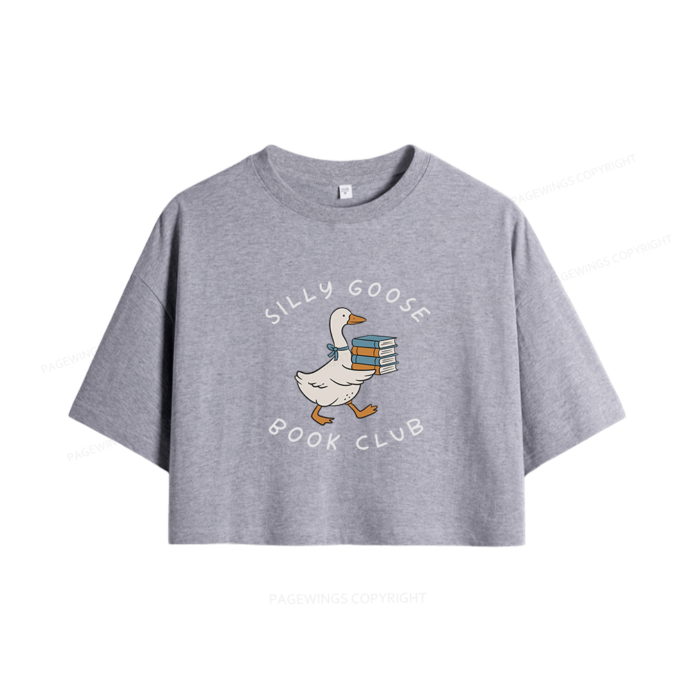 Pagewings Silly Goose Book Club Women Crop Tops