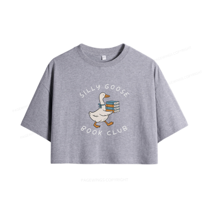 Pagewings Silly Goose Book Club Women Crop Tops
