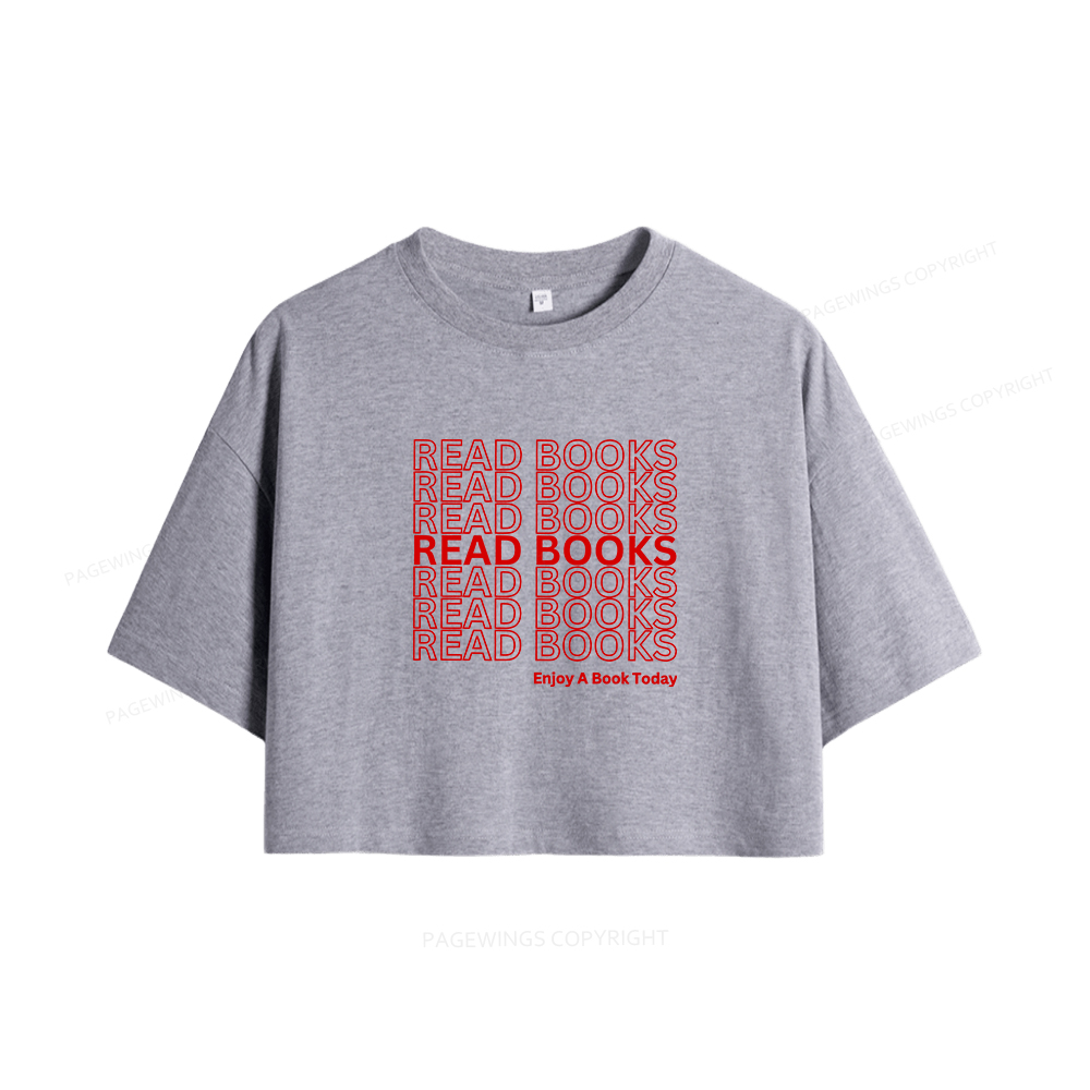 Pagewings Read Books Librarian Women Crop Tops