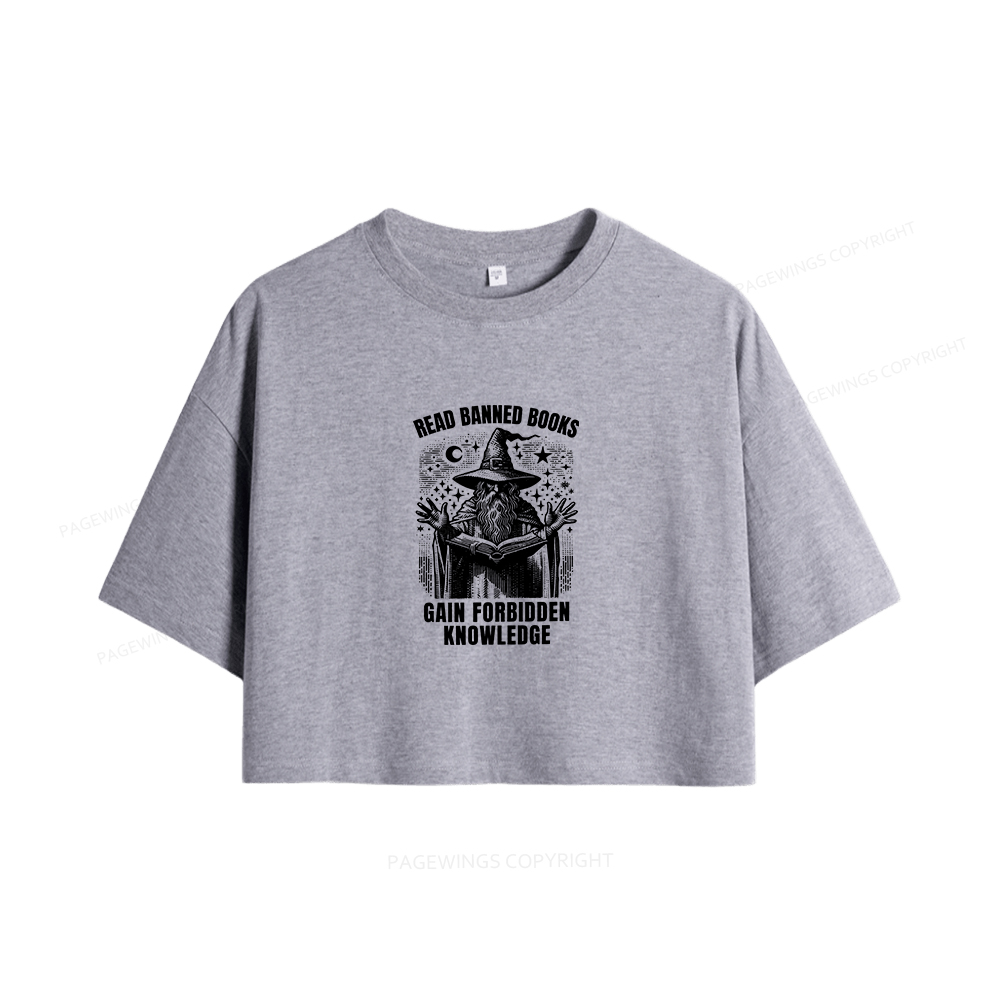 Pagewings Read Banned Books Gain Forbidden Knowledge Women Crop Tops