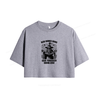 Pagewings Read Banned Books Gain Forbidden Knowledge Women Crop Tops