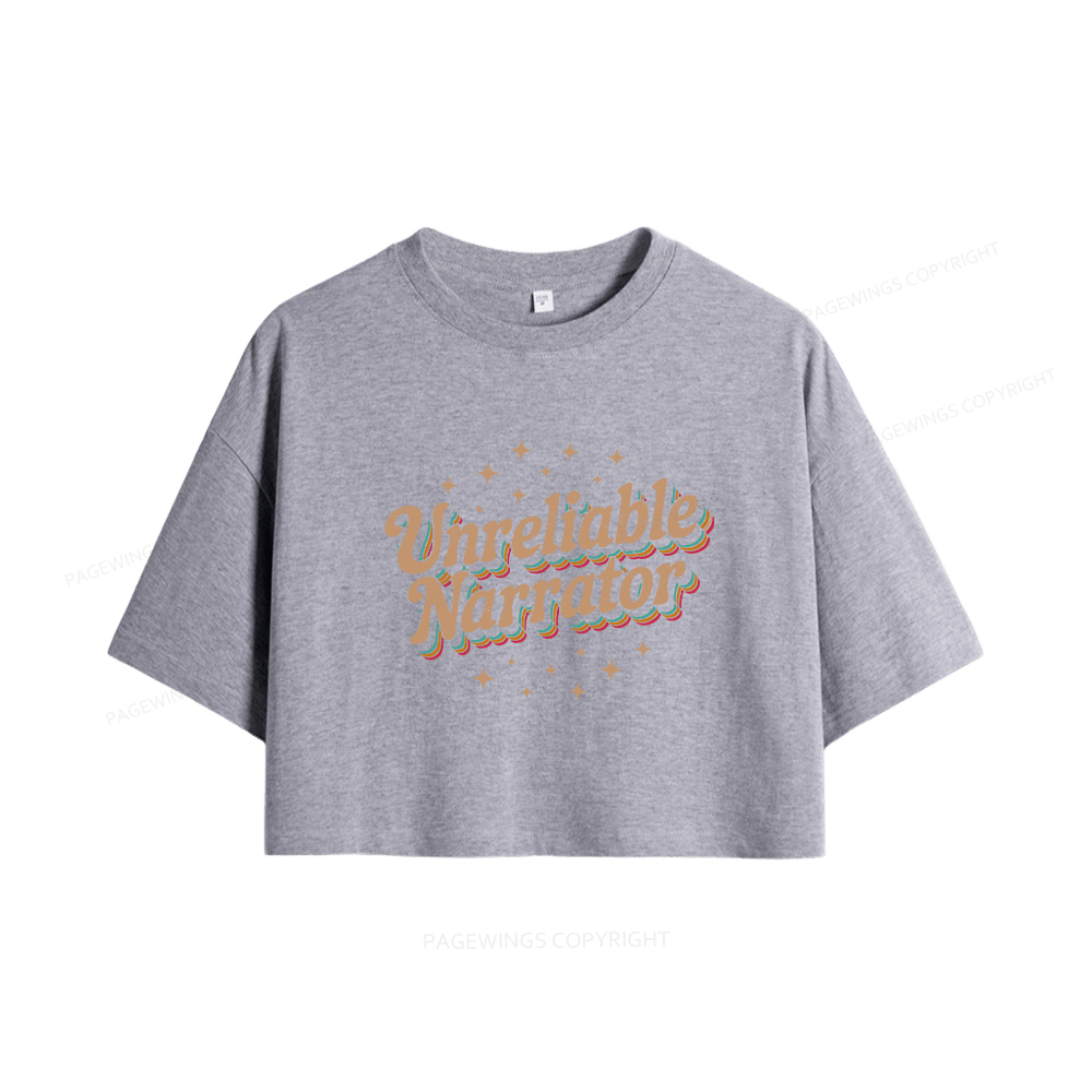 Pagewings Unreliable Narrator Women Crop Tops