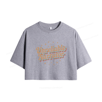 Pagewings Unreliable Narrator Women Crop Tops
