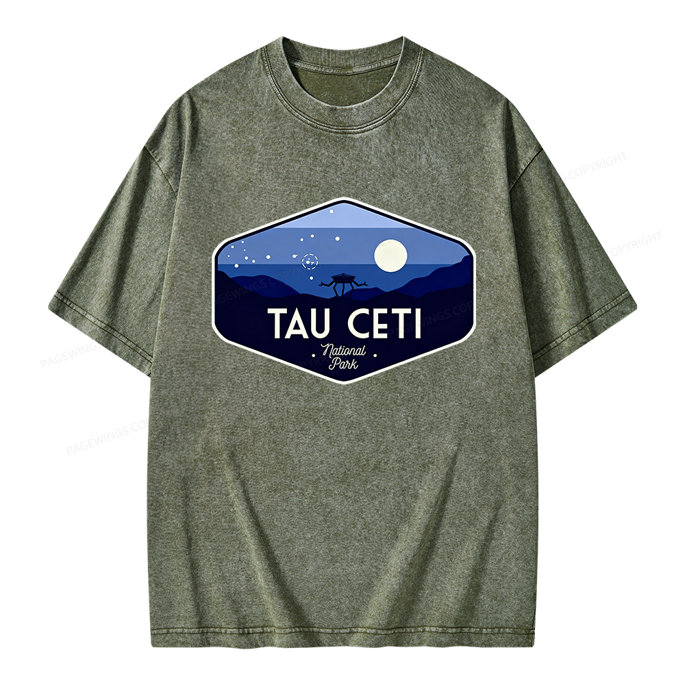 Pagewings Tau Ceti Unisex Washed T-shirt