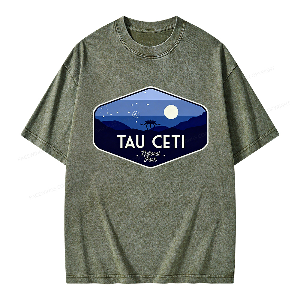 Pagewings Tau Ceti Unisex Washed T-shirt
