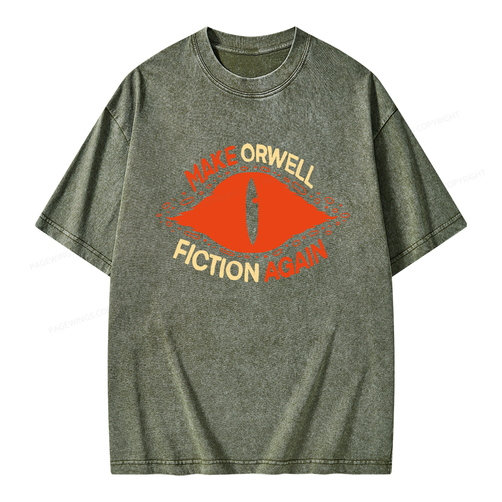 Pagewings Make Orwell Fiction Again Unisex Washed T-shirt