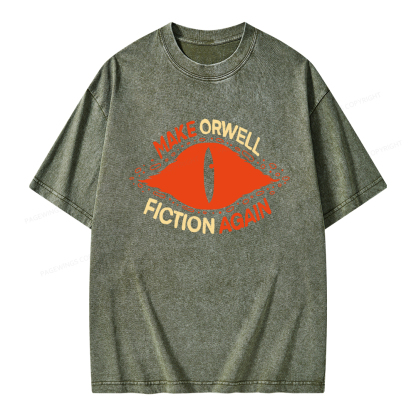 Pagewings Make Orwell Fiction Again Unisex Washed T-shirt