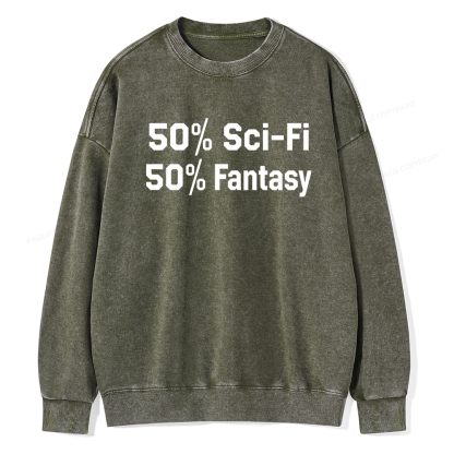 Pagewings 50% Sci-Fi 50% Fantasy Washed Sweatshirt