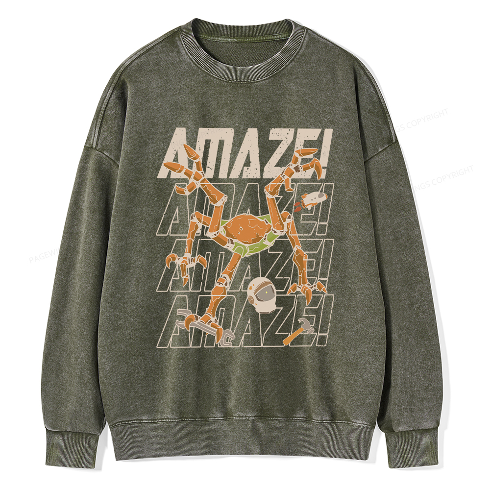 Pagewings AmazeSci Fi Reader Unisex Washed Sweatshirt
