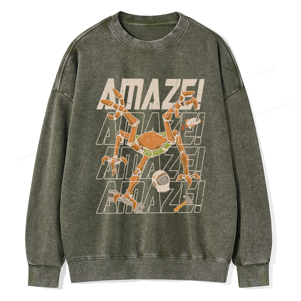 Pagewings AmazeSci Fi Reader Unisex Washed Sweatshirt