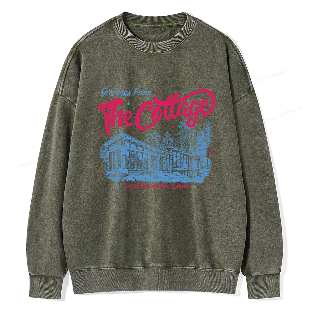 Pagewings Coming To The Cottage Unisex Washed Sweatshirt