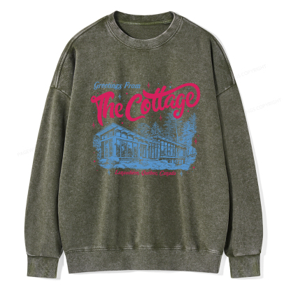 Pagewings Coming To The Cottage Unisex Washed Sweatshirt