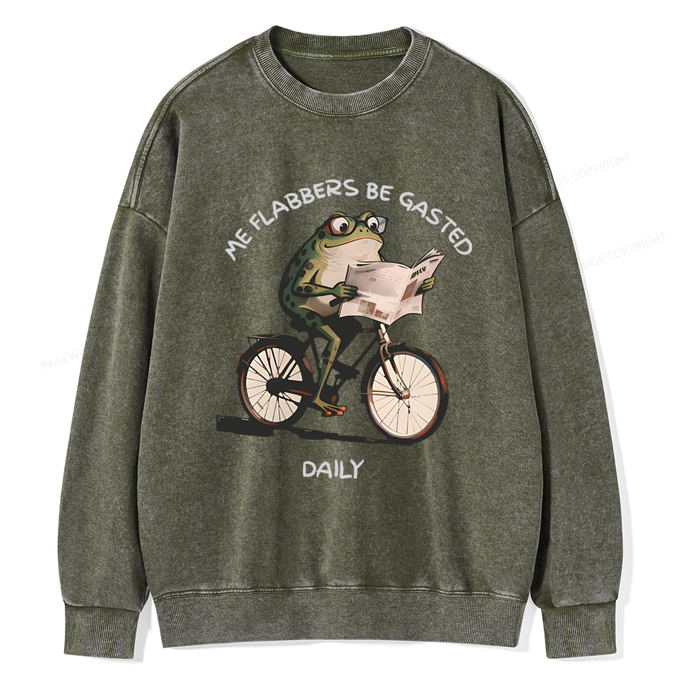 Pagewings Me Flabbers Be Gasted Daily Unisex Washed Sweatshirt