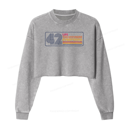 Pagewings Sci-Fi Book Lover Washed Crop Sweatshirt