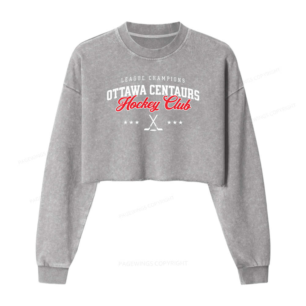 Pagewings Hockey Club Washed Crop Sweatshirt