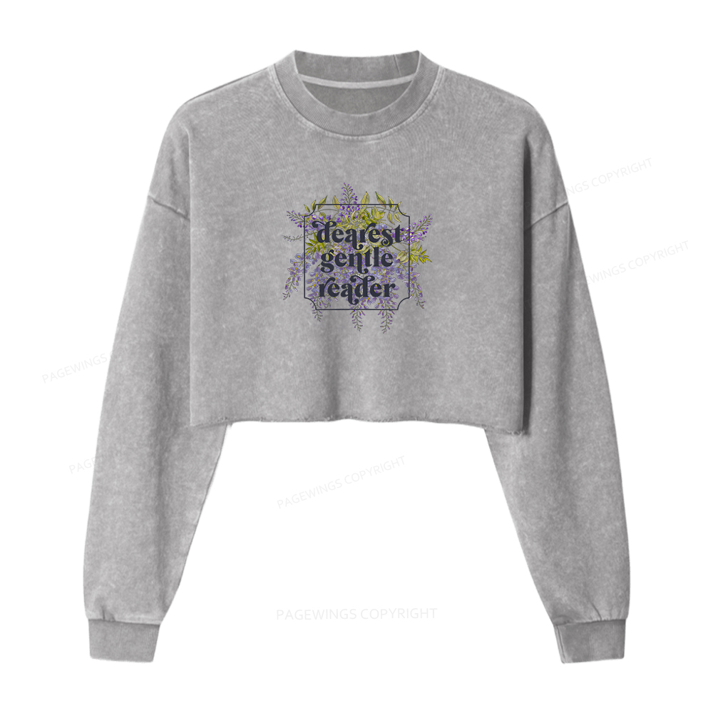 Pagewings Dearest Gentle Reader Washed Crop Sweatshirt