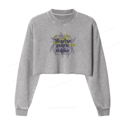 Pagewings Dearest Gentle Reader Washed Crop Sweatshirt