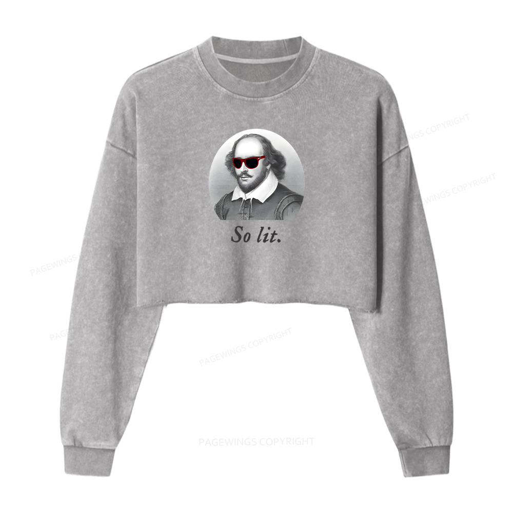 Pagewings So Lit Washed Crop Sweatshirt