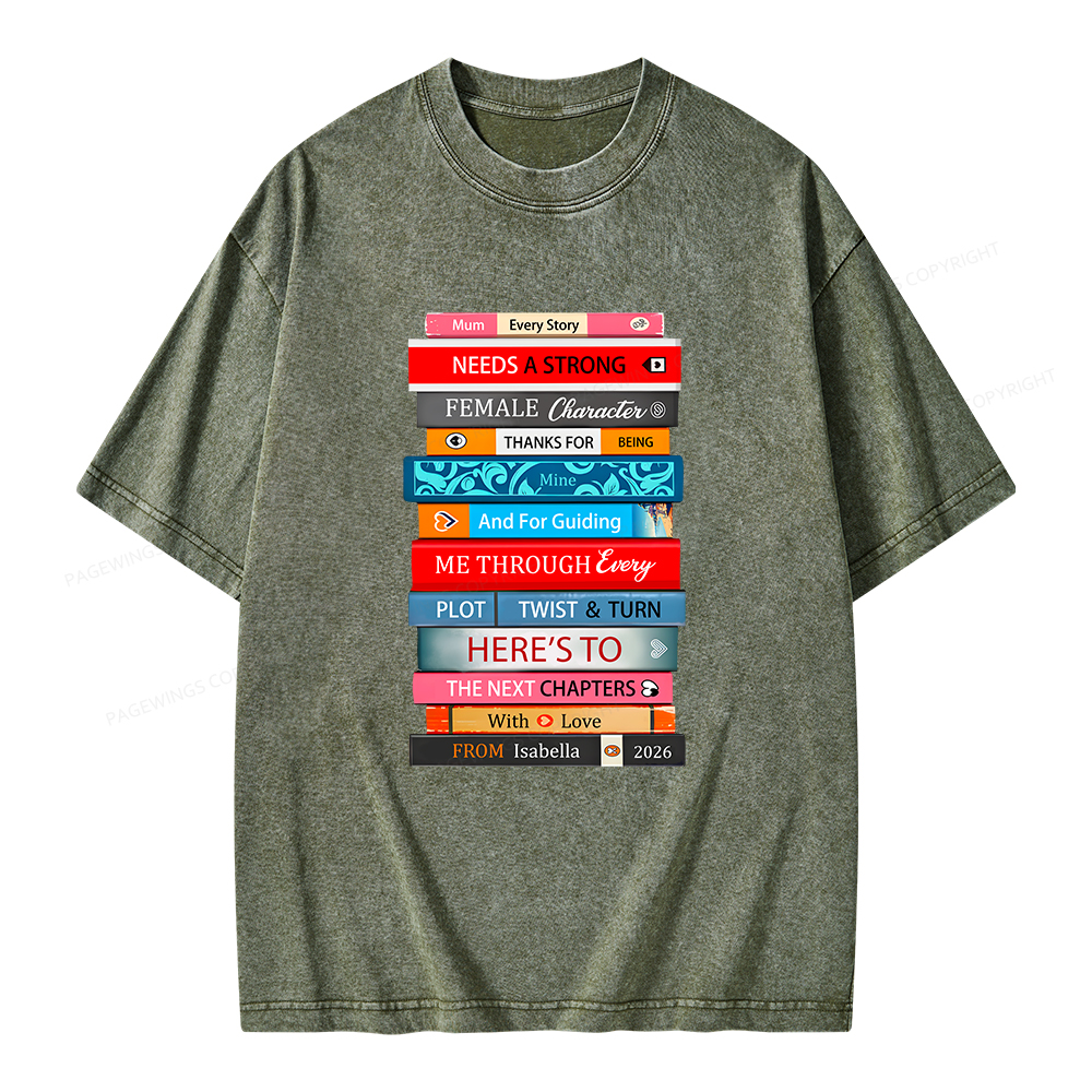 Pagewings Personalised Books Mother's Day Unisex Washed T-shirt