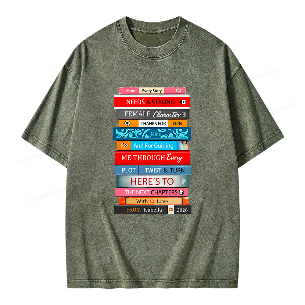 Pagewings Personalised Books Mother's Day Unisex Washed T-shirt