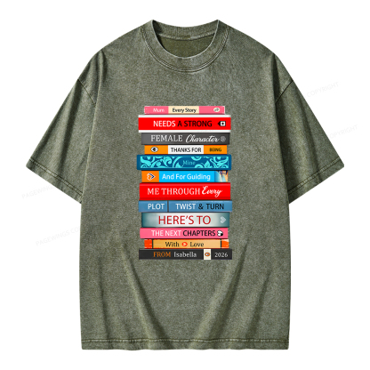 Pagewings Personalised Books Mother's Day Unisex Washed T-shirt