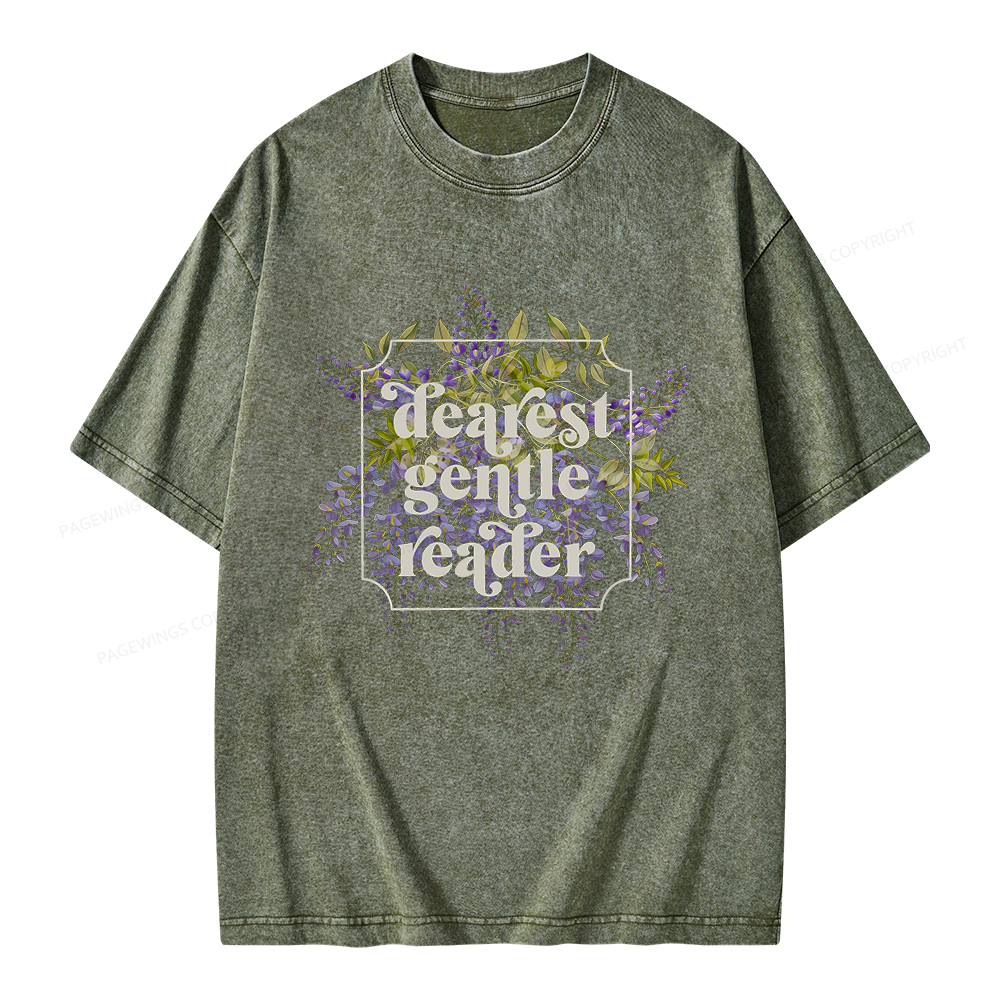 Pagewings Dearest Gentle Reader Unisex Washed T-shirt