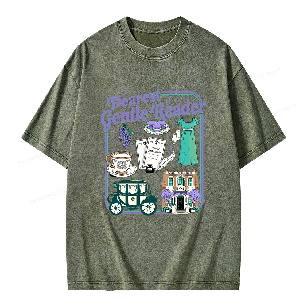 Pagewings Dearest Gentle Reader Unisex Washed T-shirt