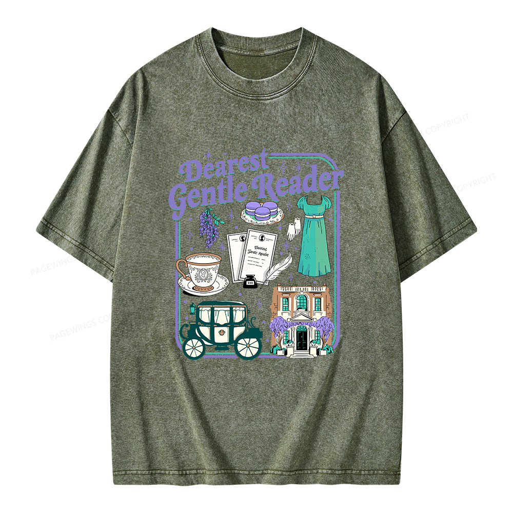 Pagewings Dearest Gentle Reader Unisex Washed T-shirt