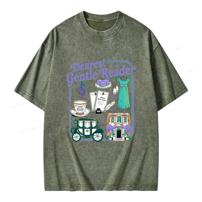 Pagewings Dearest Gentle Reader Unisex Washed T-shirt