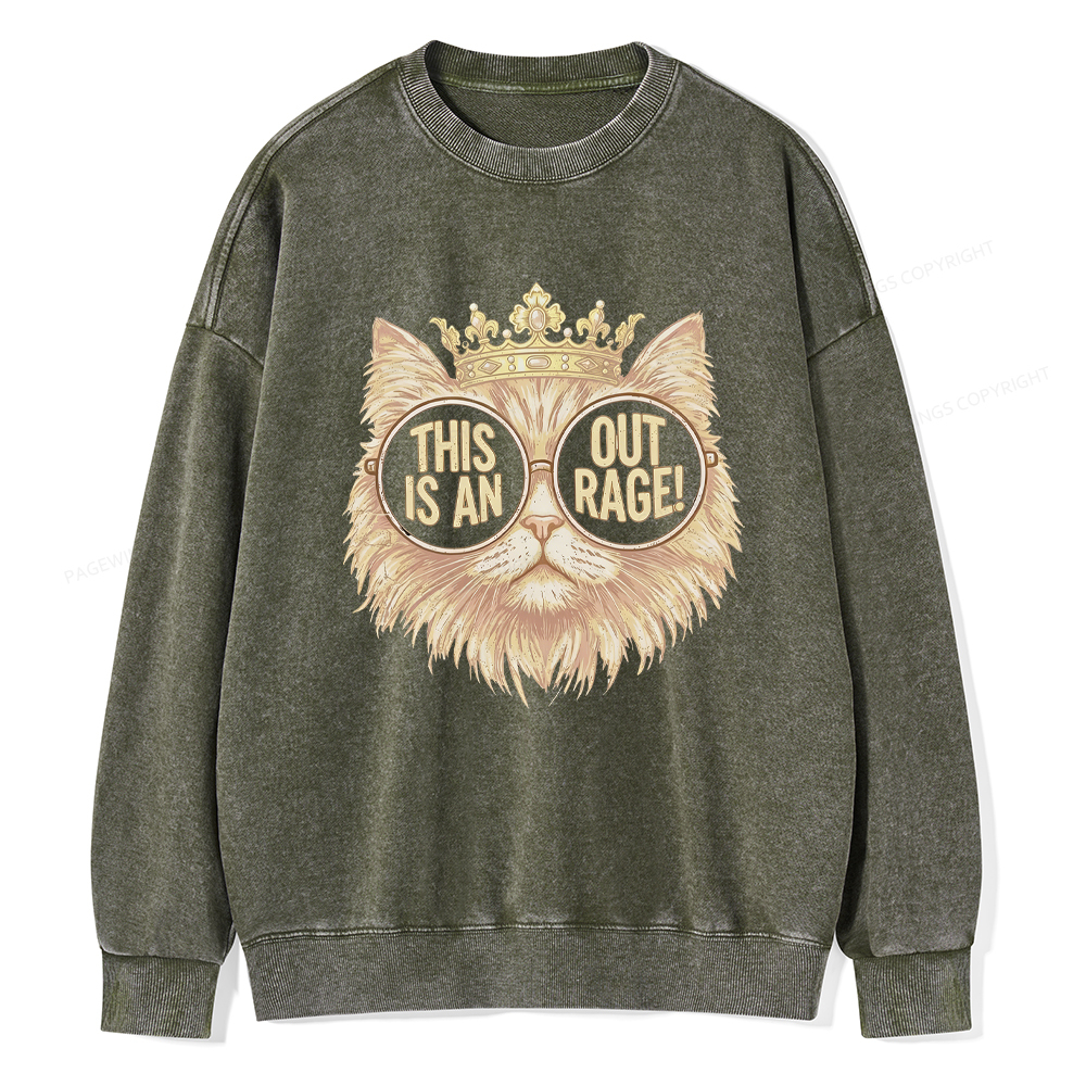 Pagewings This Is An Outrage Unisex Washed Sweatshirt