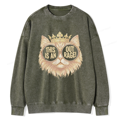 Pagewings This Is An Outrage Unisex Washed Sweatshirt