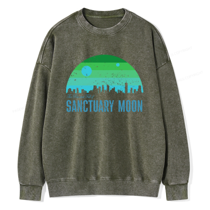 Pagewings The Rise and Fall of Sanctuary Moon Unisex Washed Sweatshirt