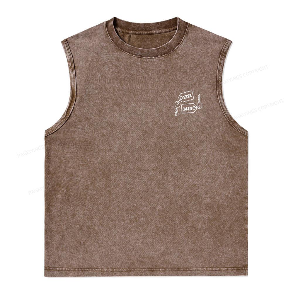 Pagewings Room Numbers Unisex Washed Tank Top
