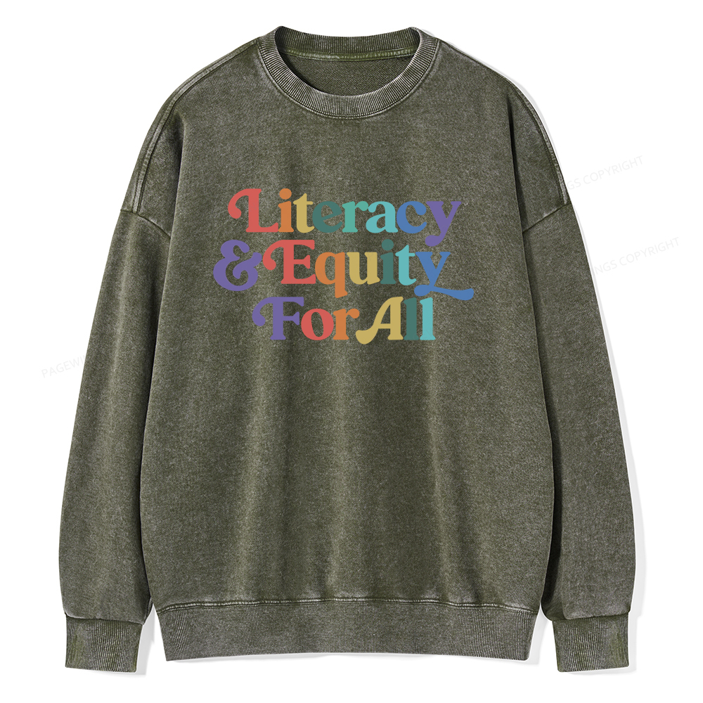 Pagewings Literacy & Equity For All Unisex Washed Sweatshirt