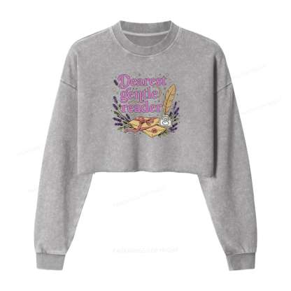 Pagewings Dearest Gentle Reader Washed Crop Sweatshirt