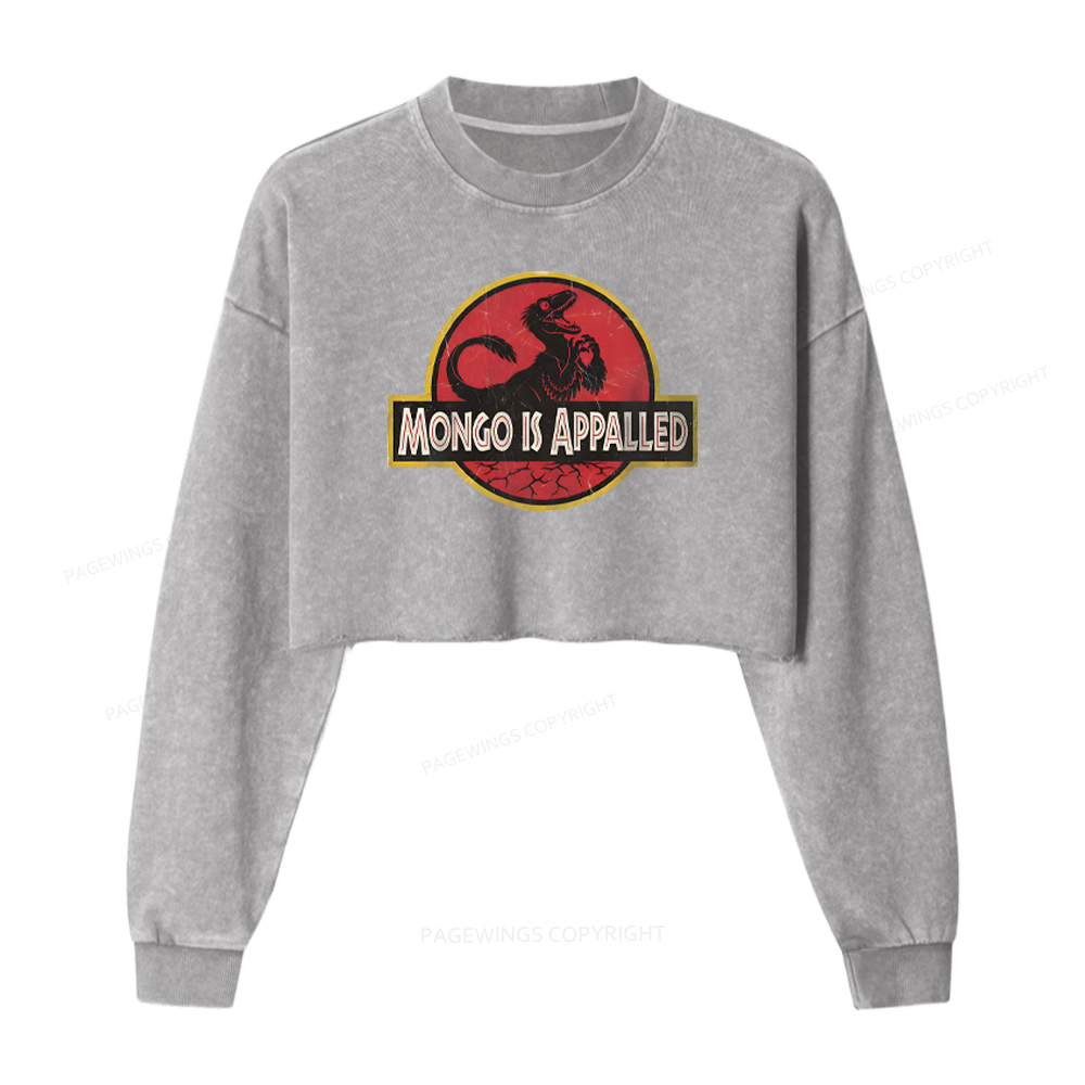 Pagewings Mongo Is Appalled Washed Crop Sweatshirt