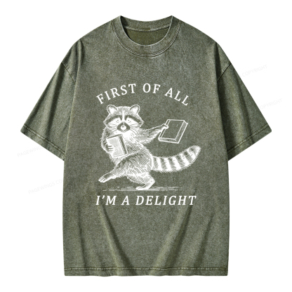 Pagewings First of All I'm A Delight Unisex Washed T-shirt