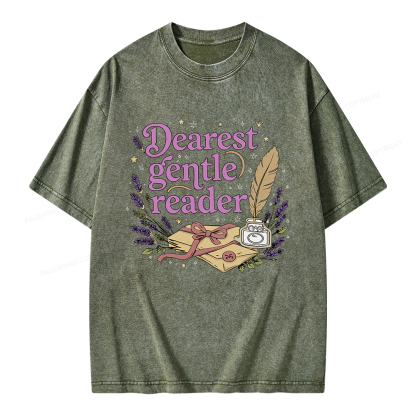 Pagewings Dearest Gentle Reader Unisex Washed T-shirt