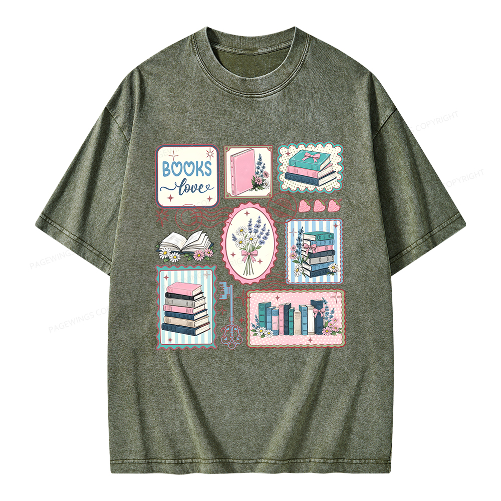 Pagewings Book Lover Book Club Unisex Washed T-shirt
