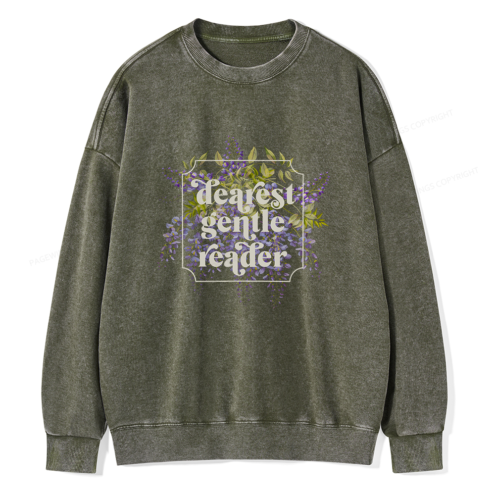 Pagewings Dearest Gentle Reader Unisex Washed Sweatshirt