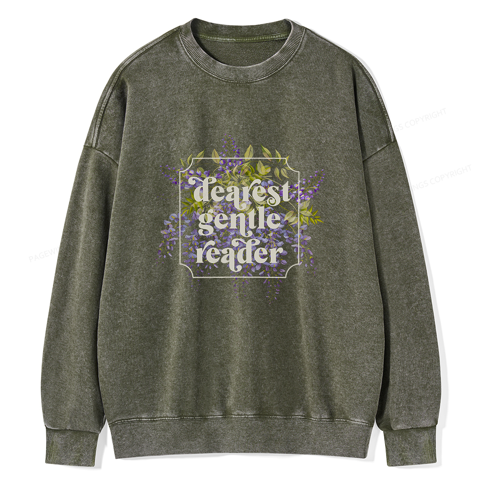Pagewings Dearest Gentle Reader Unisex Washed Sweatshirt