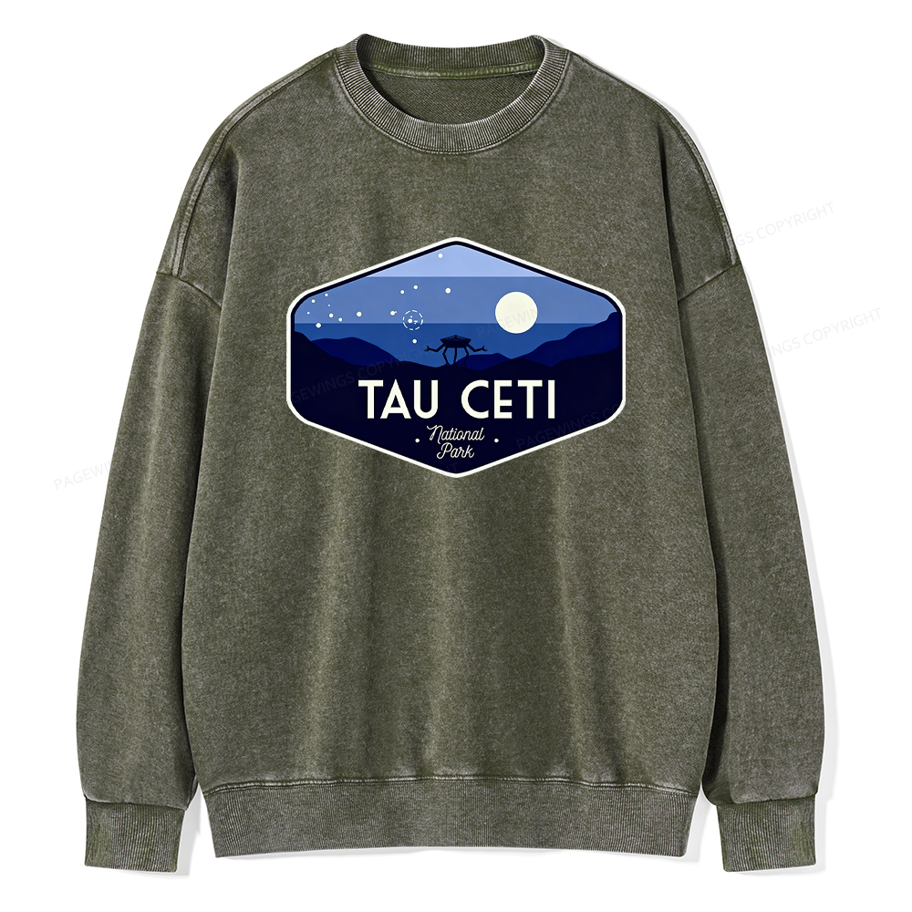 Pagewings Tau Ceti Unisex Washed Sweatshirt