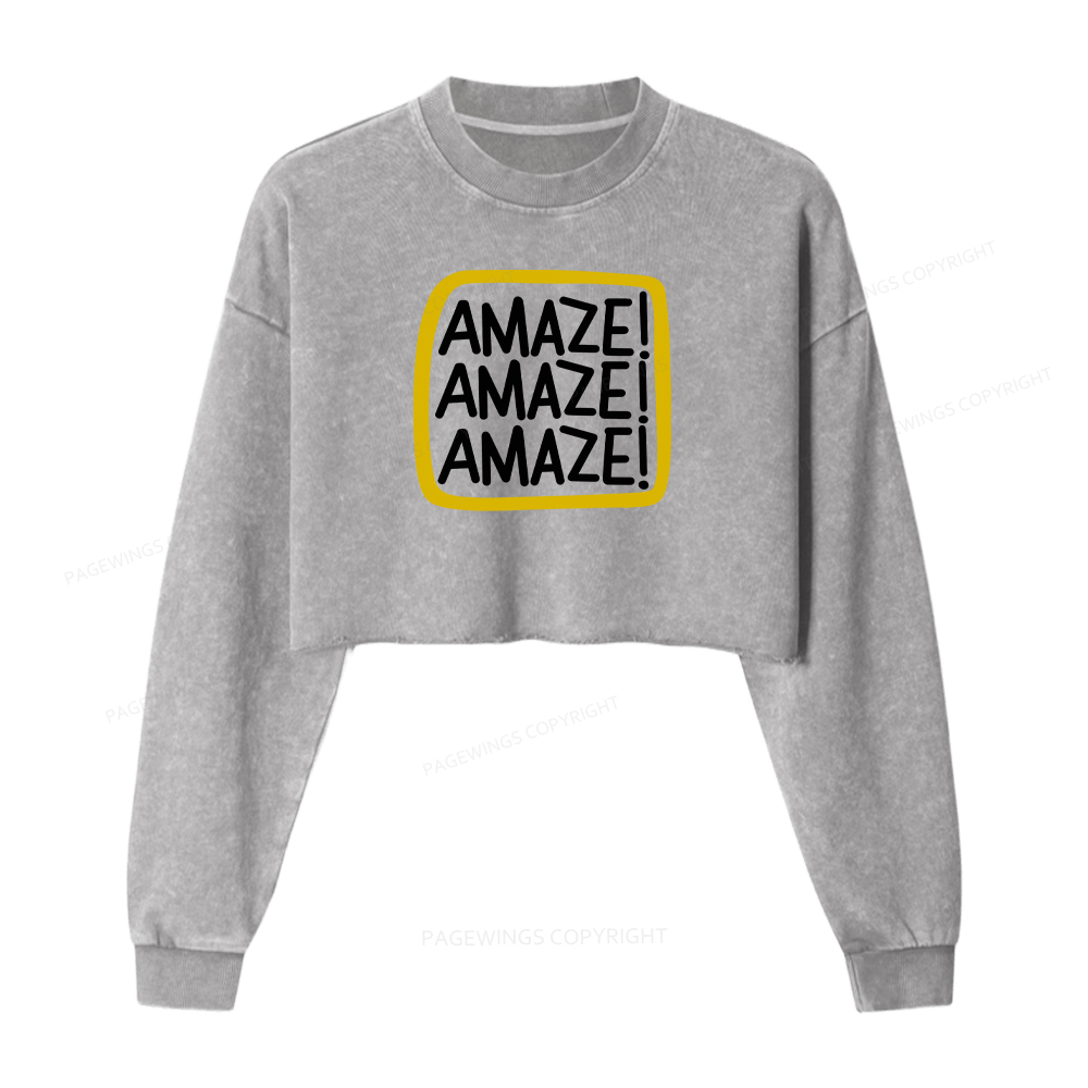 Pagewings Amaze Washed Crop Sweatshirt