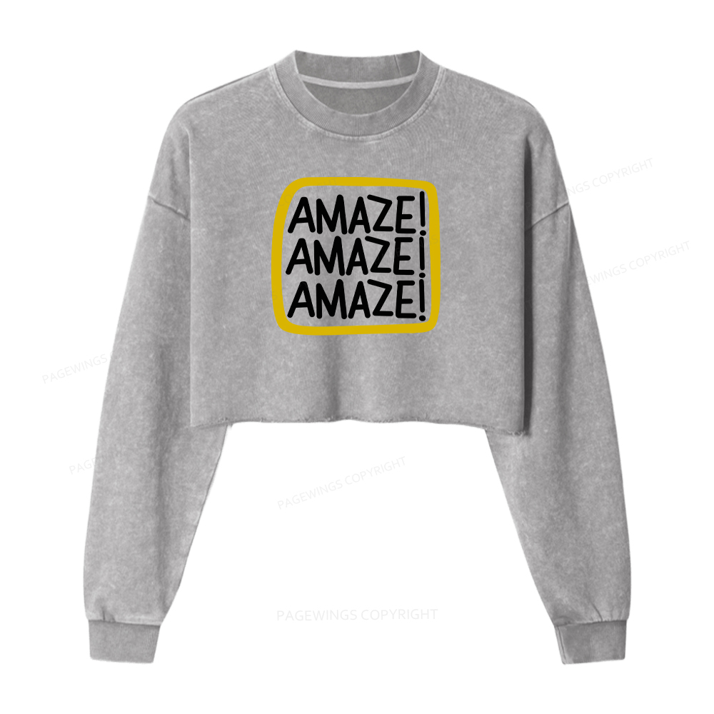 Pagewings Amaze Washed Crop Sweatshirt