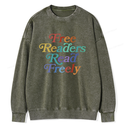  Pagewings Free Readers Read Freely Unisex Washed Sweatshirt