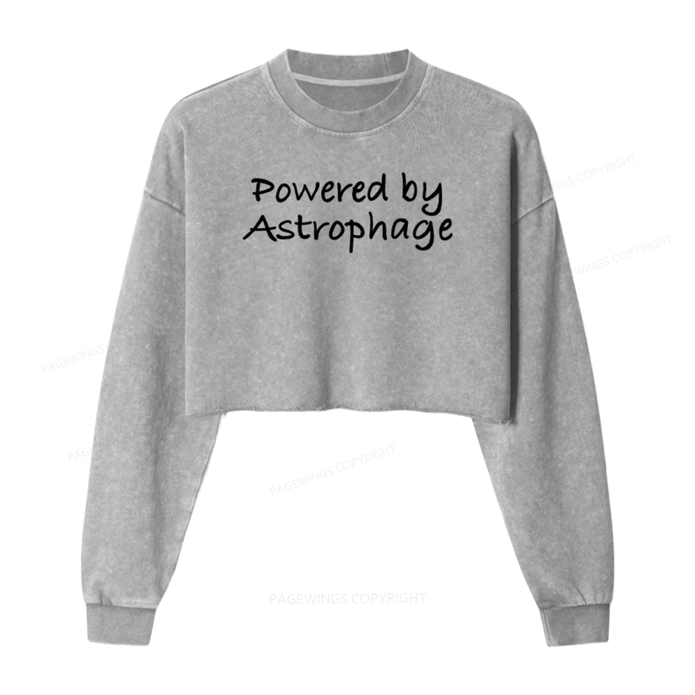 Pagewings Powered By Astrophage Washed Crop Sweatshirt