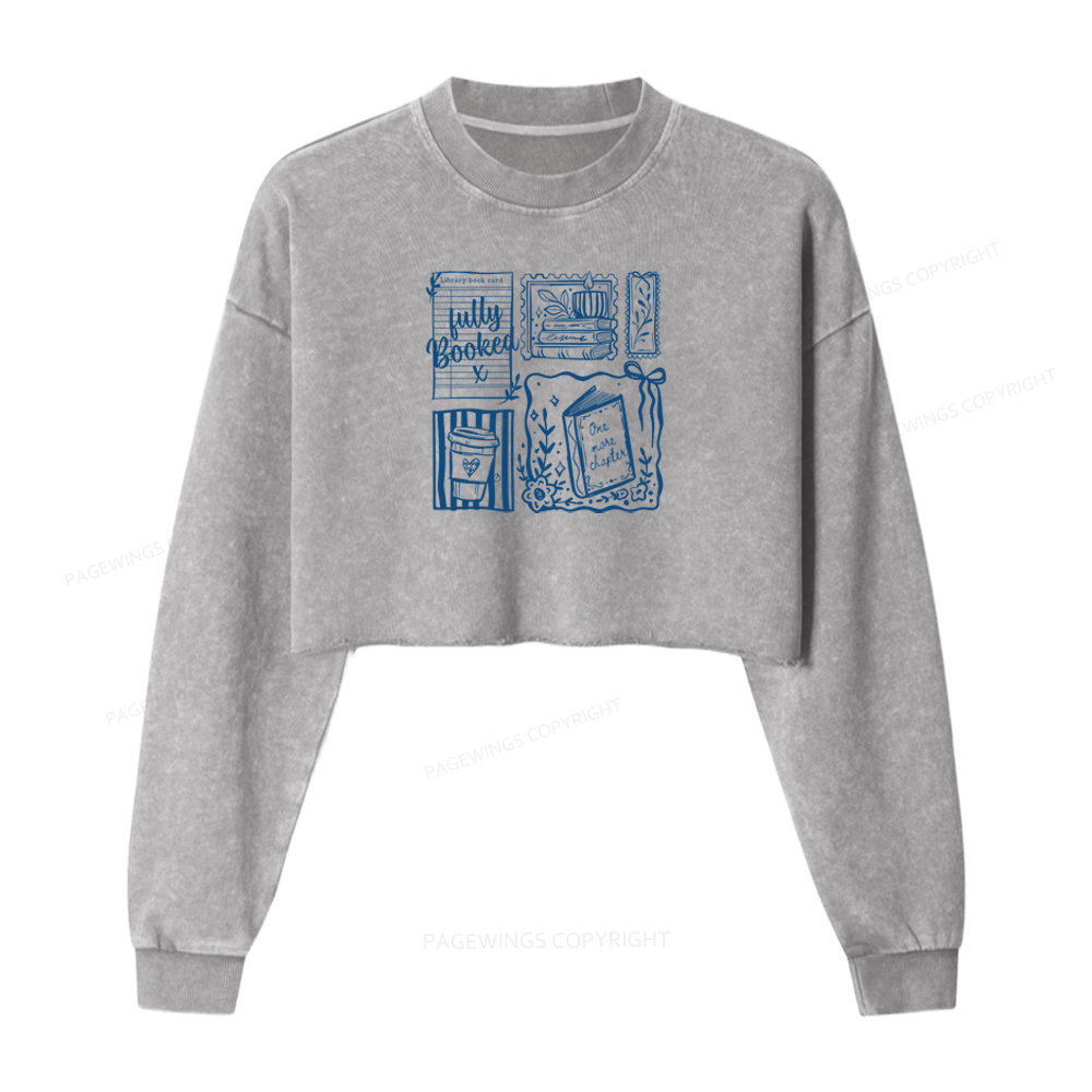 Pagewings Just One More Chapter Washed Crop Sweatshirt