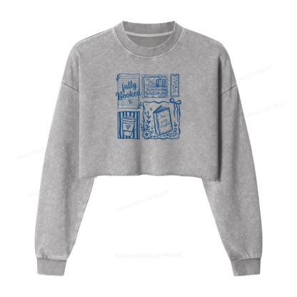 Pagewings Just One More Chapter Washed Crop Sweatshirt