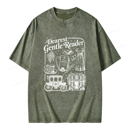Pagewings Dearest Gentle Reader Unisex Washed T-shirt