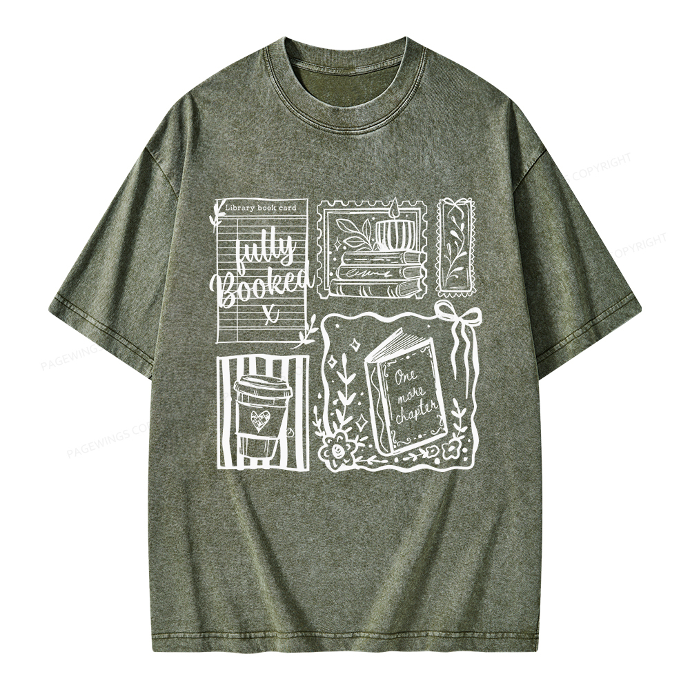 Pagewings Just one more chapter Unisex Washed T-shirt